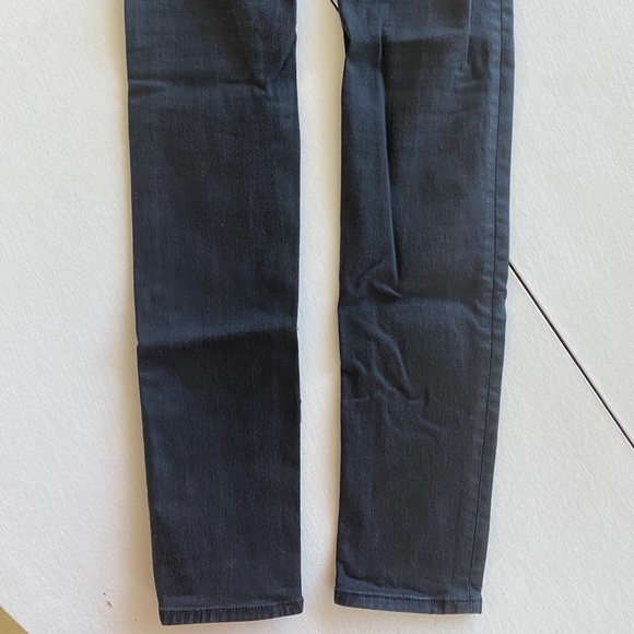 Rag & Bone Mid-Rise Skinny Black Denim Jeans w/ Distressed Knees Size 26 - Picture 7 of 9